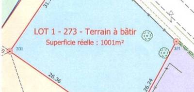 Terrain à Gatey en Jura (39) de 1001 m² à vendre au prix de 23000€ - 2