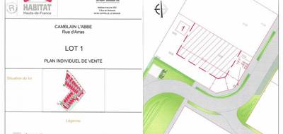 Terrain à Camblain-l'Abbé en Pas-de-Calais (62) de 579 m² à vendre au prix de 70900€ - 1