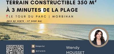 Terrain à Le Tour-du-Parc en Morbihan (56) de 350 m² à vendre au prix de 117000€ - 1