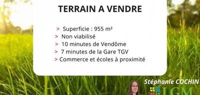 Terrain à Villiers-sur-Loir en Loir-et-Cher (41) de 955 m² à vendre au prix de 70000€ - 1