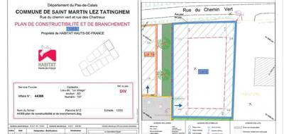 Terrain à Saint-Martin-lez-Tatinghem en Pas-de-Calais (62) de 576 m² à vendre au prix de 93000€ - 1