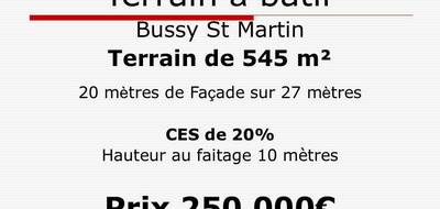 Terrain à Bussy-Saint-Martin en Seine-et-Marne (77) de 545 m² à vendre au prix de 250000€ - 1