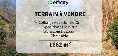 Terrain à Collonges-au-Mont-d'Or en Rhône (69) de 1662 m² à vendre au prix de 450000€ - 1