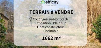 Terrain à Collonges-au-Mont-d'Or en Rhône (69) de 1662 m² à vendre au prix de 395000€ - 1