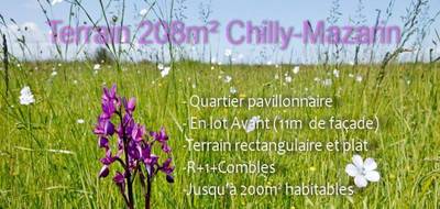 Terrain à Chilly-Mazarin en Essonne (91) de 208 m² à vendre au prix de 149000€ - 2