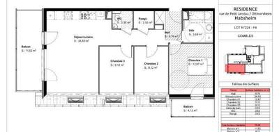 Appartement à Habsheim en Haut-Rhin (68) de 75 m² à vendre au prix de 243529€ - 1