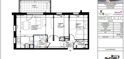 Appartement à Ebersheim en Bas-Rhin (67) de 63 m² à vendre au prix de 214500€ - 2