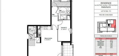 Appartement à Habsheim en Haut-Rhin (68) de 64 m² à vendre au prix de 203967€ - 1