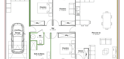 Terrain et maison à Beaurepaire en Isère (38) de 91 m² à vendre au prix de 214000€ - 3