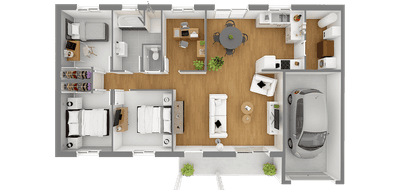 Terrain et maison à Meillard en Allier (03) de 105 m² à vendre au prix de 183648€ - 4