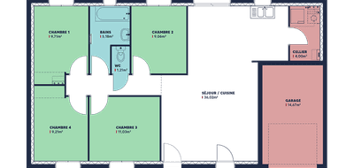 Terrain et maison à Saint-Germain-du-Puy en Cher (18) de 89 m² à vendre au prix de 183300€ - 4