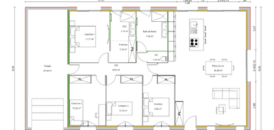 Terrain et maison à Parcieux en Ain (01) de 98 m² à vendre au prix de 374500€ - 2